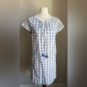 Southern Tide McKenna Gingham Checkered Lined Dress In Dutch Blue Size S